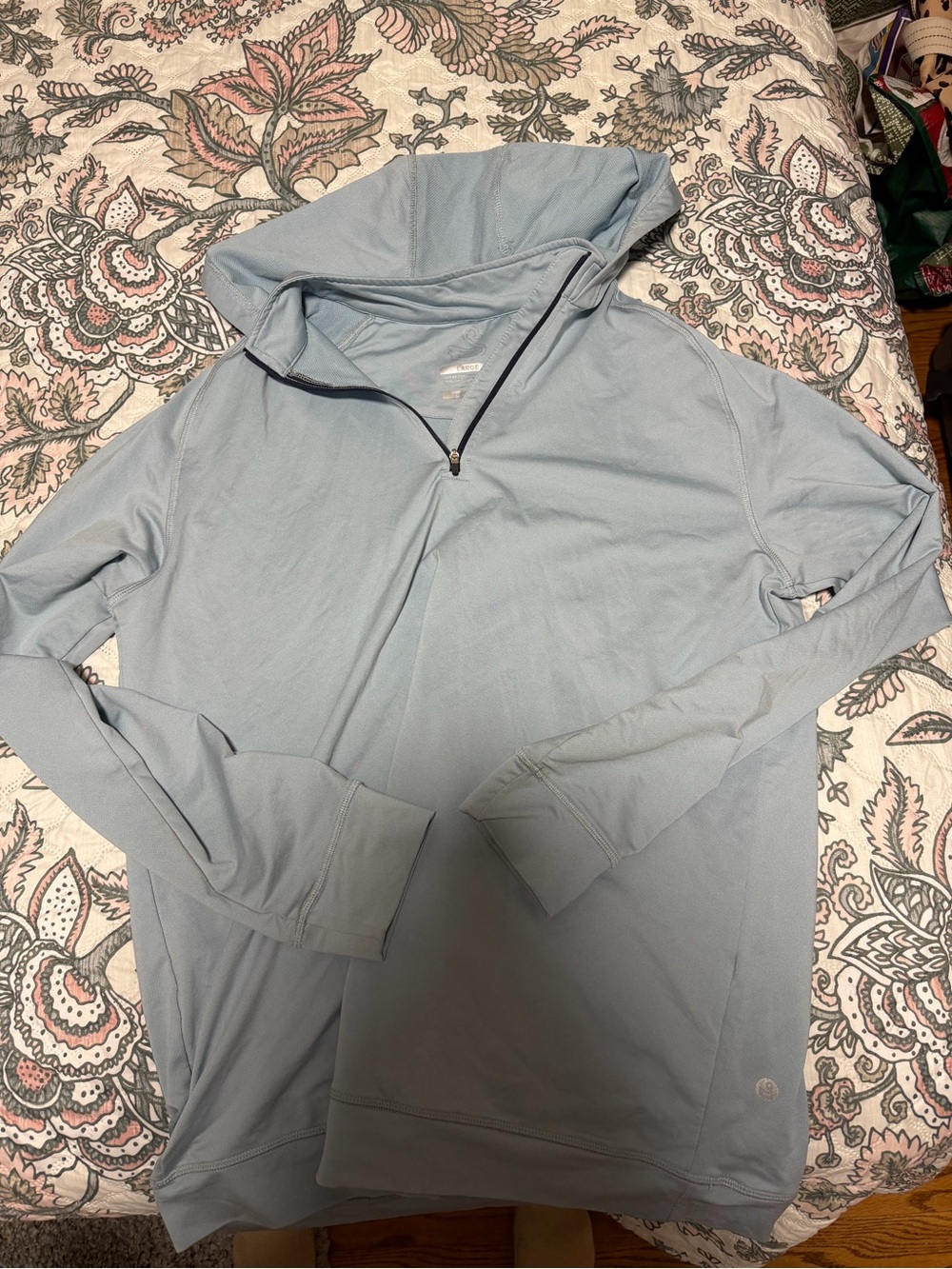 Light Blue Quarter-Zip Hoodie